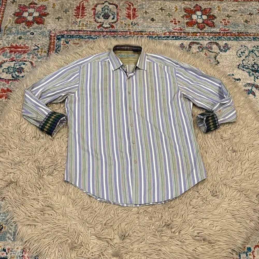 Robert Graham button down striped shirt XL